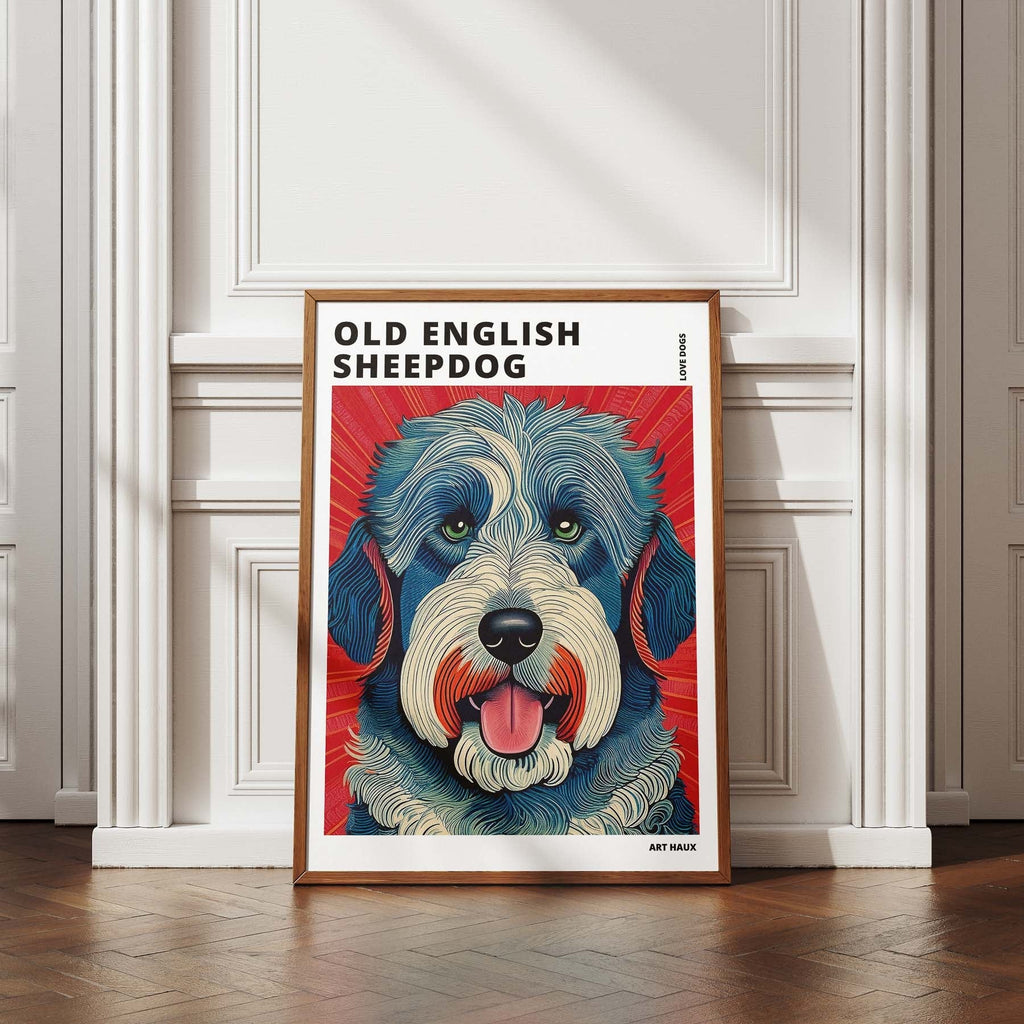 Old English Sheepdog Hokusai Japanese Inspired Dog Series with Text image 4