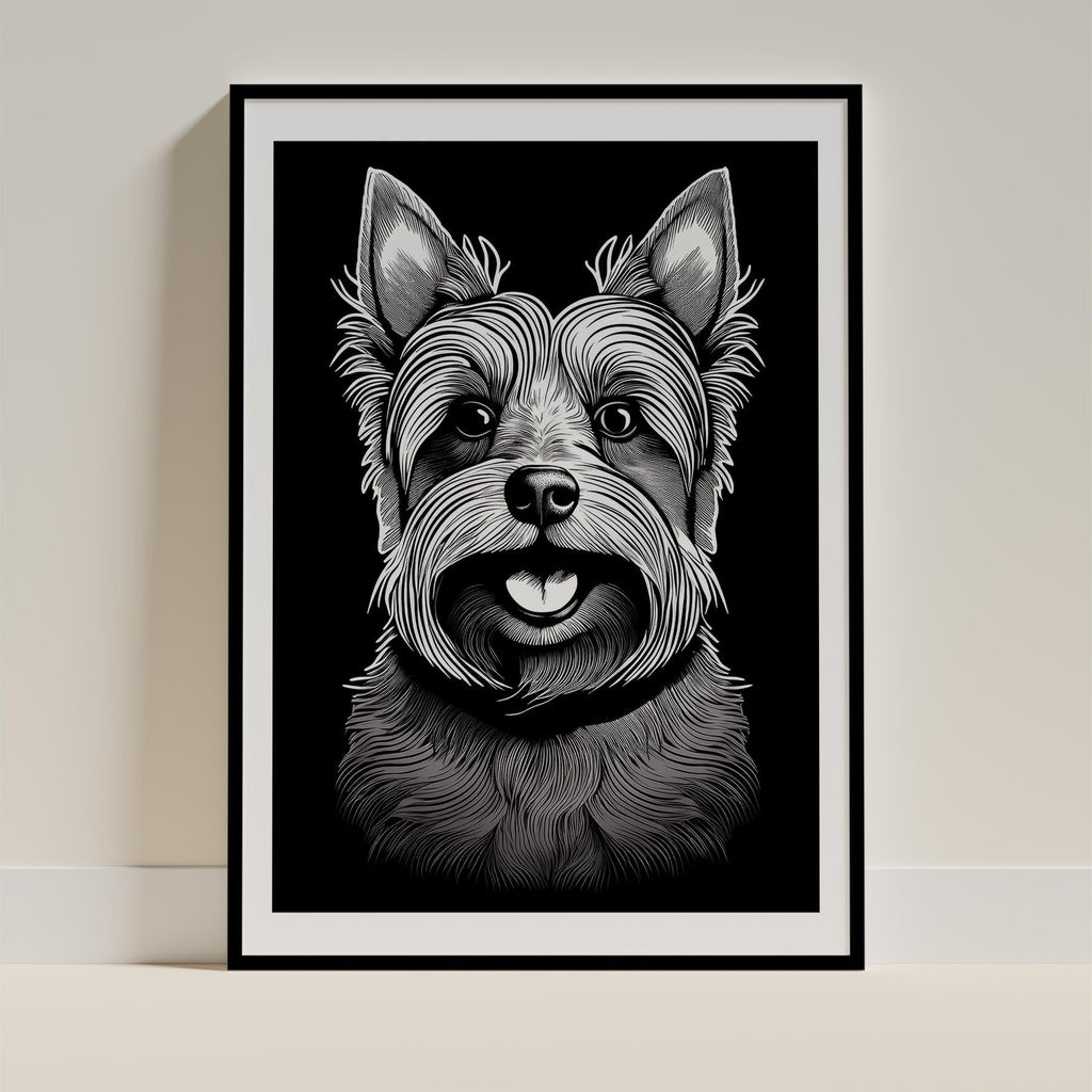 Yorkshire Terrier Line Dog Series in Black and White image 0