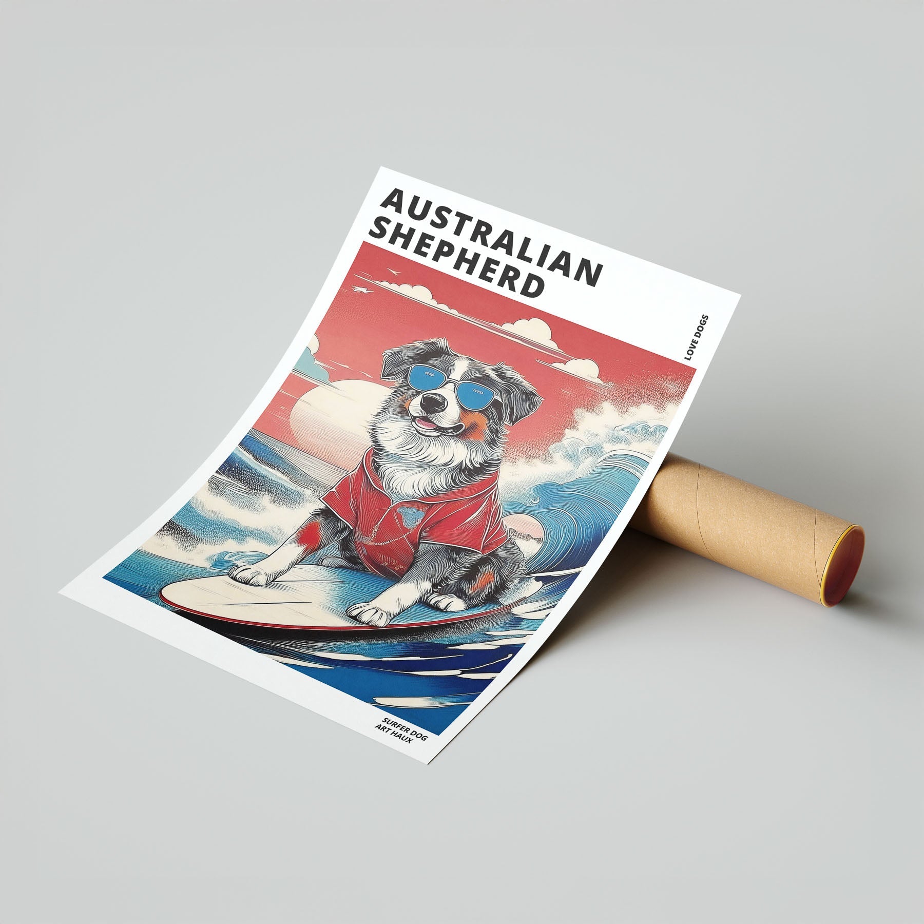 Australian Shepherd Hokosai Surfer Dogs 1 image 7