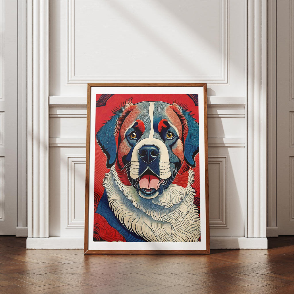 Saint Bernard Hokusai Japanese Inspired Dog Series image 4