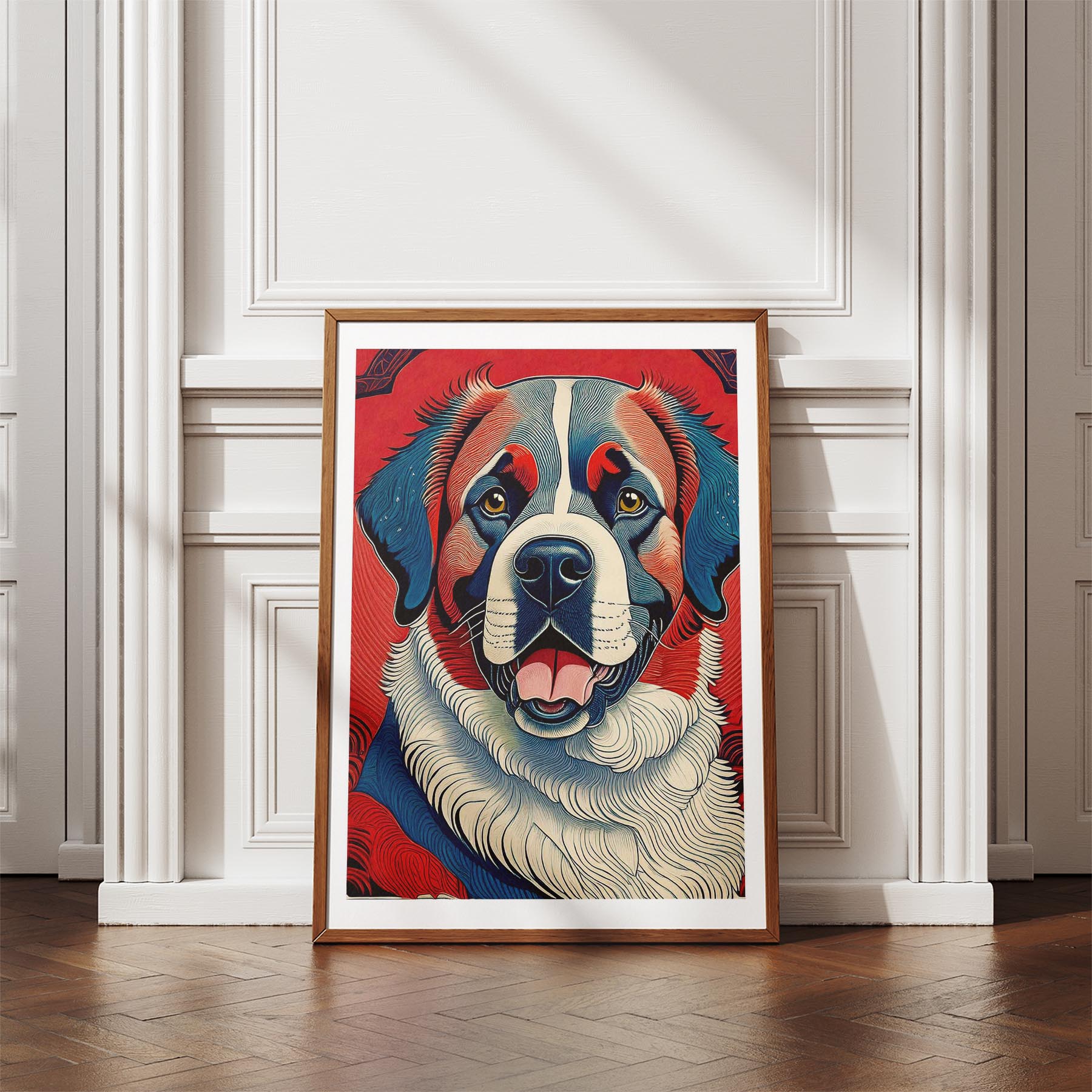 Saint Bernard Hokusai Japanese Inspired Dog Series image 4