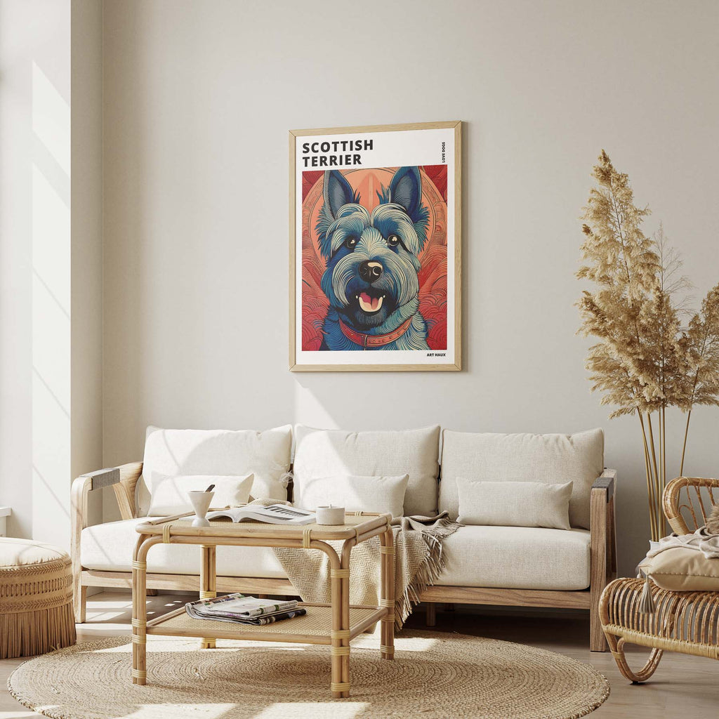 Scottish Terrier Hokusai Japanese Inspired Dog Series with Text image 2