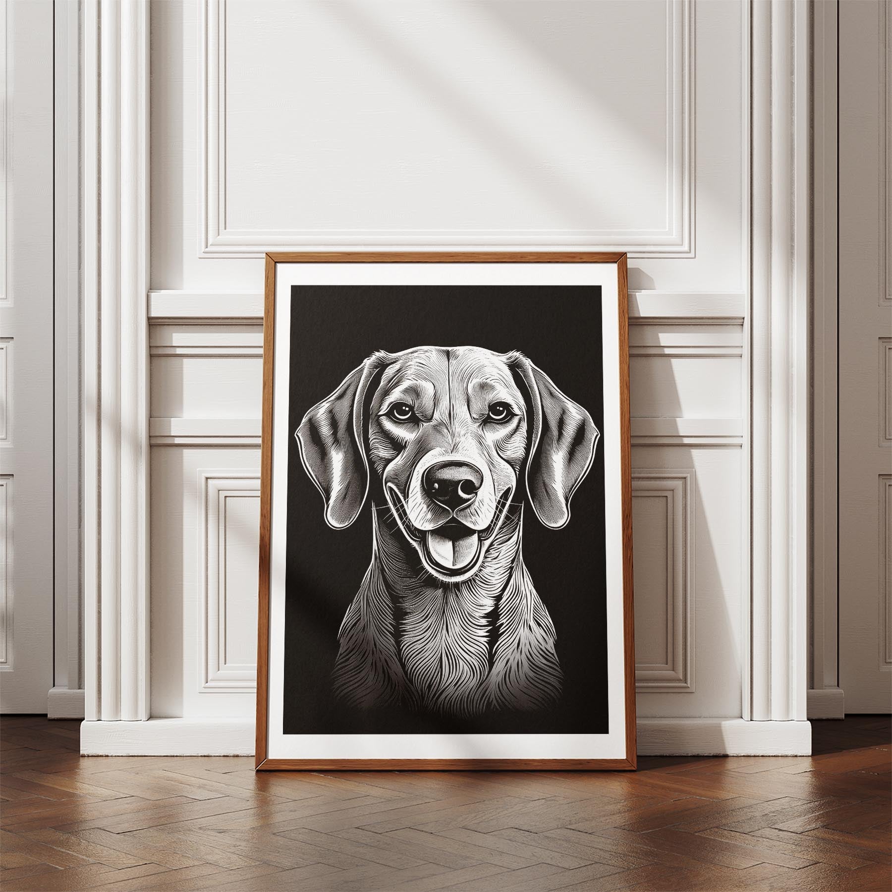 Hungarian Vizsla Line Dog Series in Black and White image 4