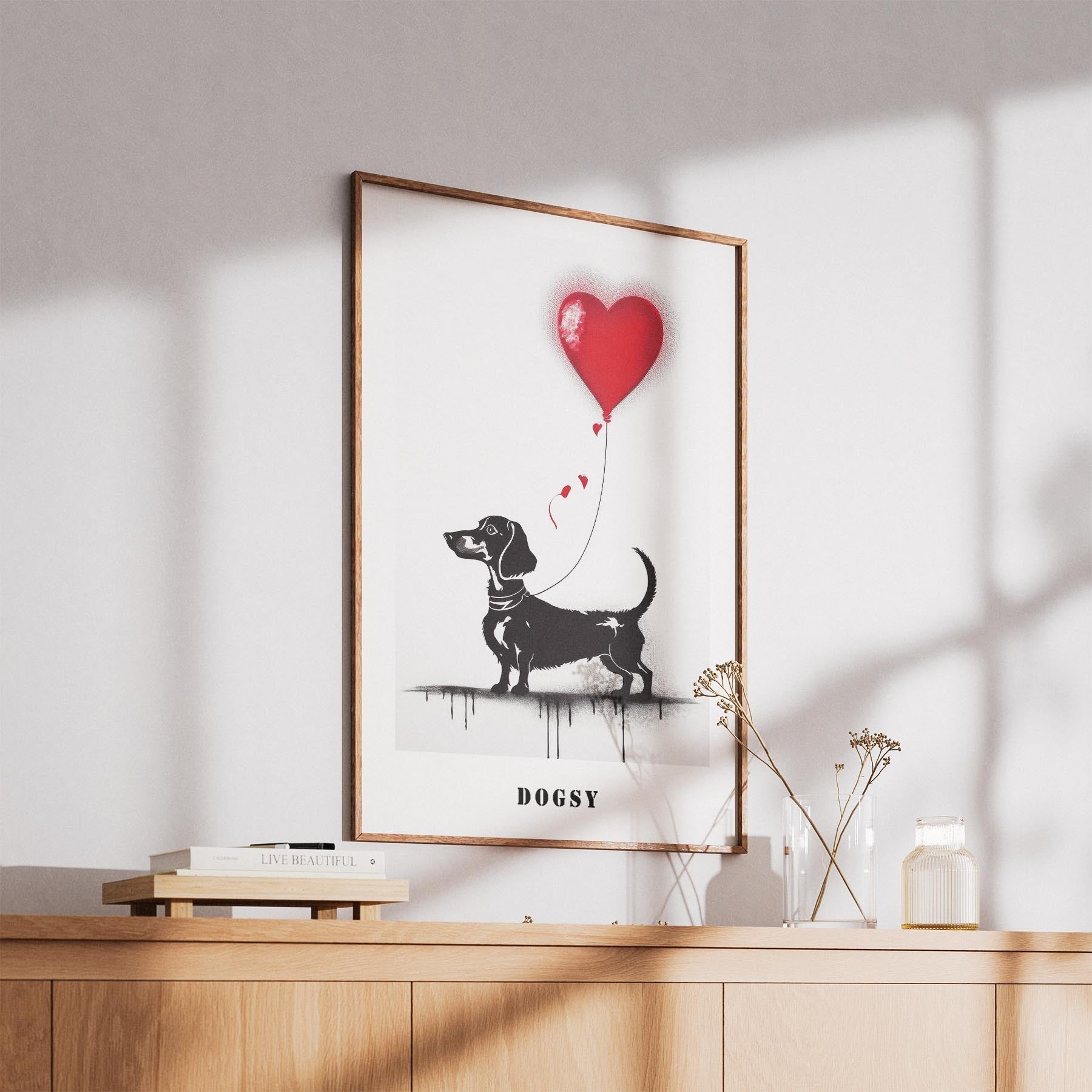 Dachshund DOGSY Series inspired by the Art of Banksy with text Dogsy image 5