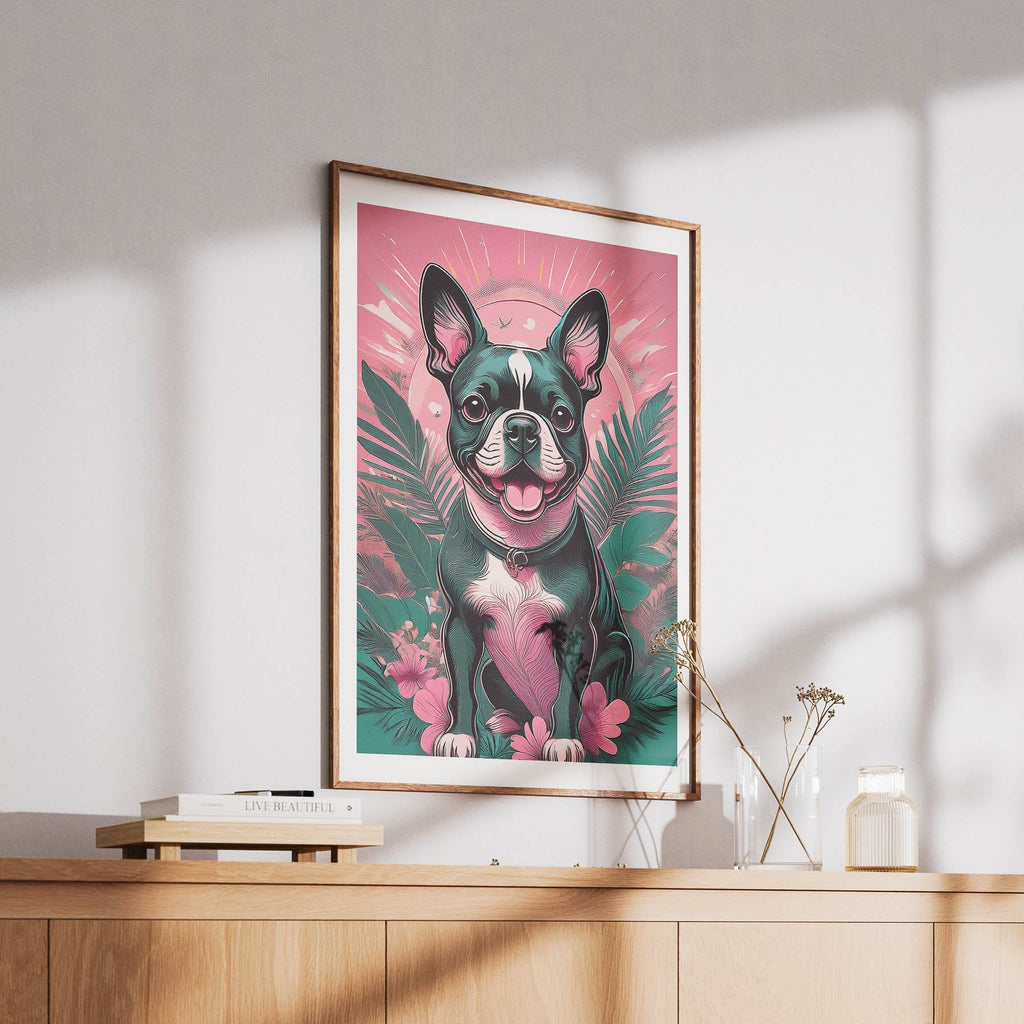 Boston Terrier Flowery Dog image 6