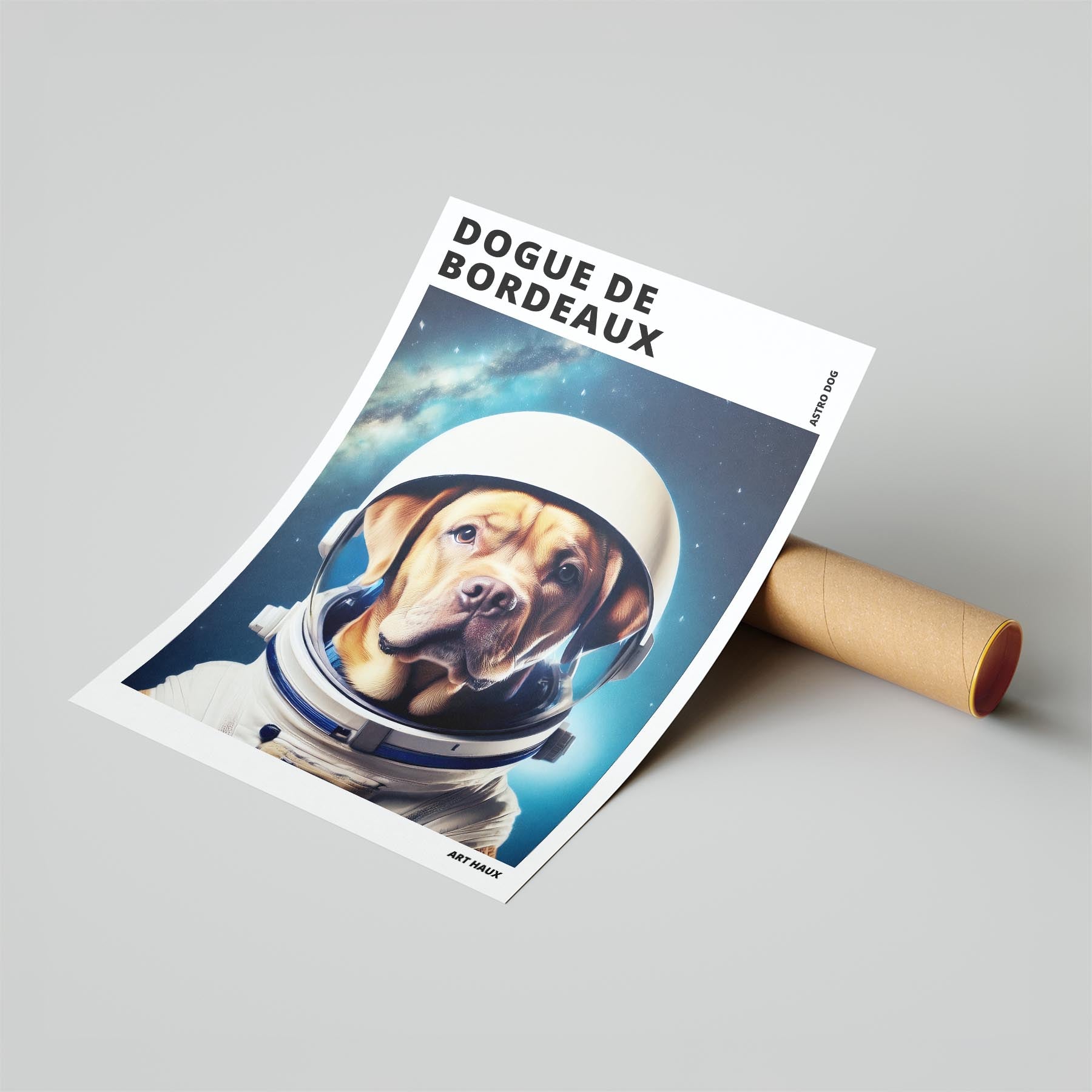 Dogue de Bordeaux Astronaut Dog Series with Text Astro Dog image 6