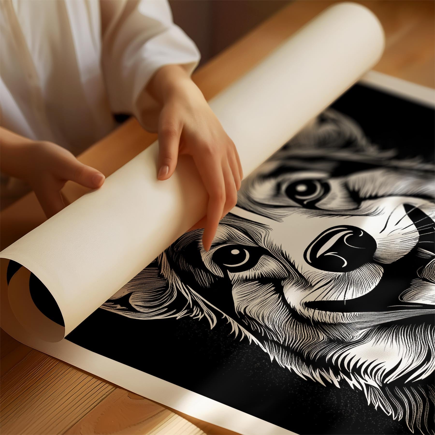 Corgi Line Dog Series in Black and White image 1