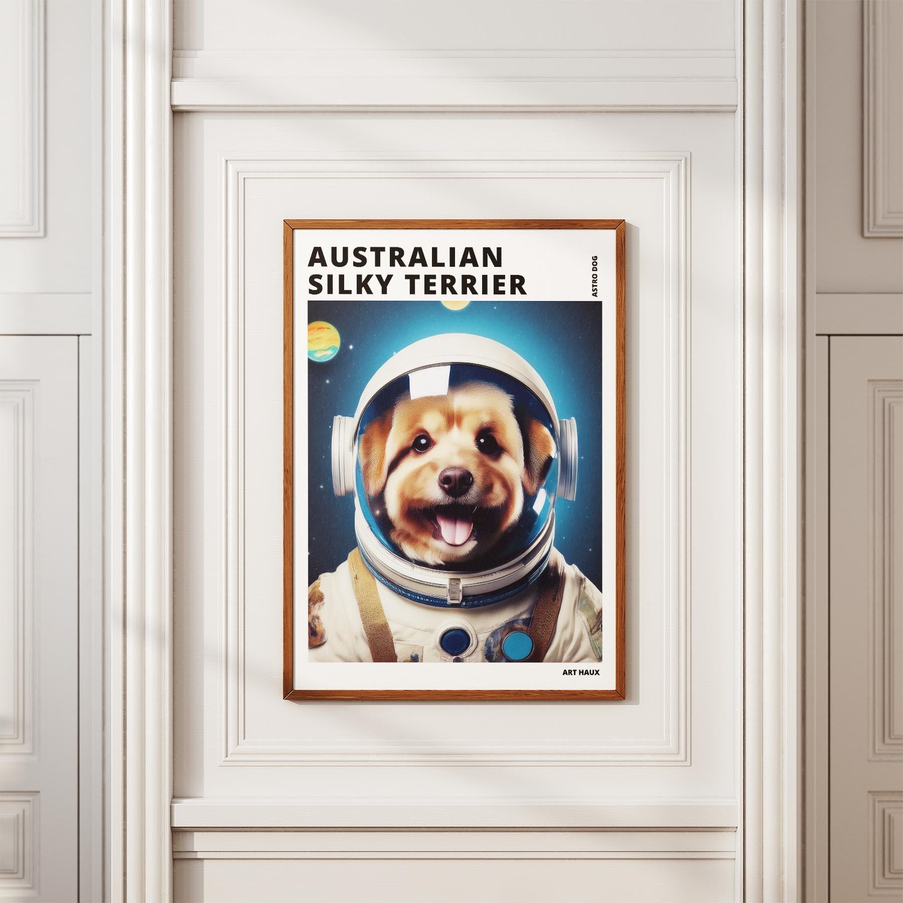 Australian Silky Terrier Astronaut Dog Series with Text Astro Dog image 3