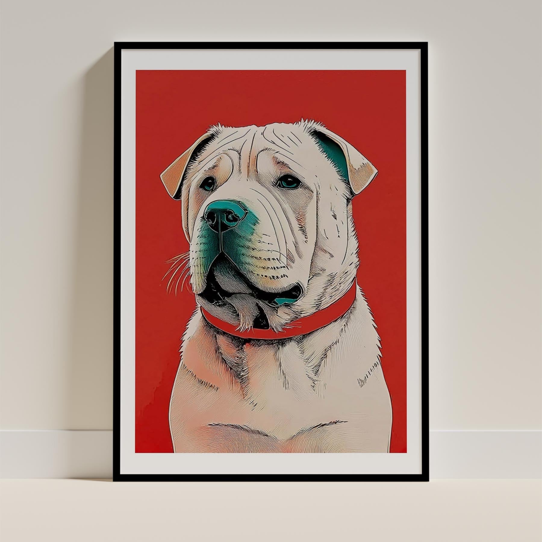 Shar Pei Dog Art Print Unframed | 6 Unique Designs | Wall Art Gift for Dog Lovers | Dogsy & Co