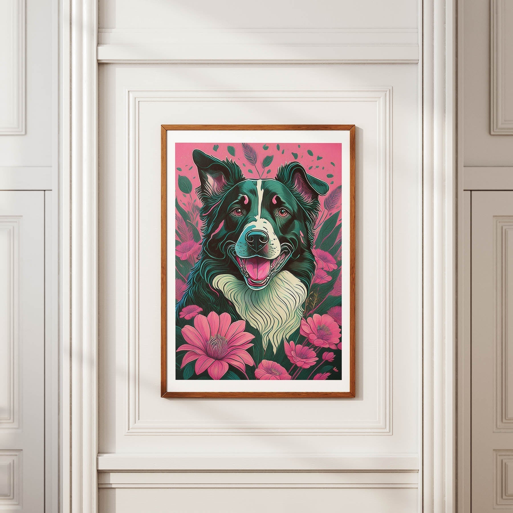 Border Collie 3 Flowery Dog image 3