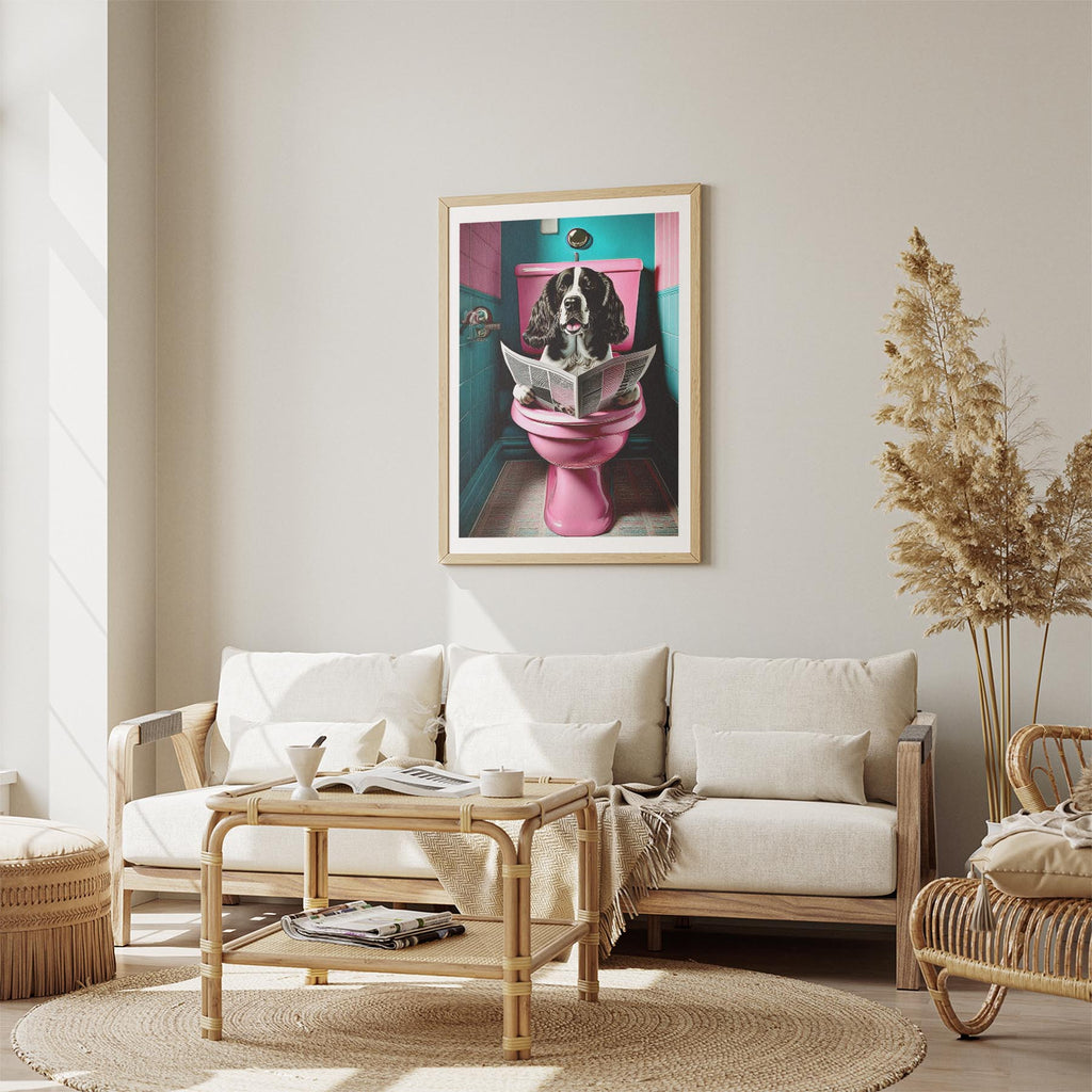 English Springer Spaniel Toilet Dogs PInk and Turquise image 2