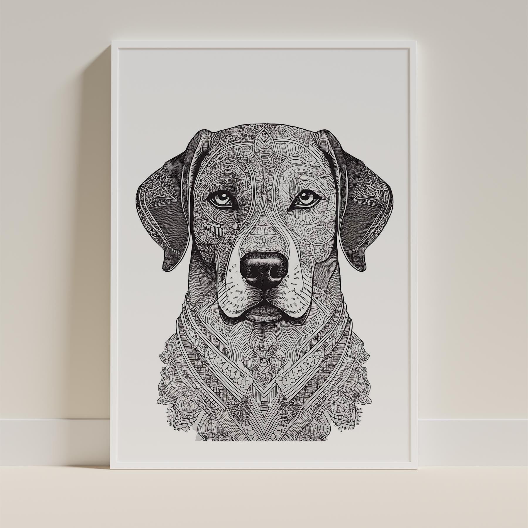 Maremma Mandala Black and White Dog Series image 9