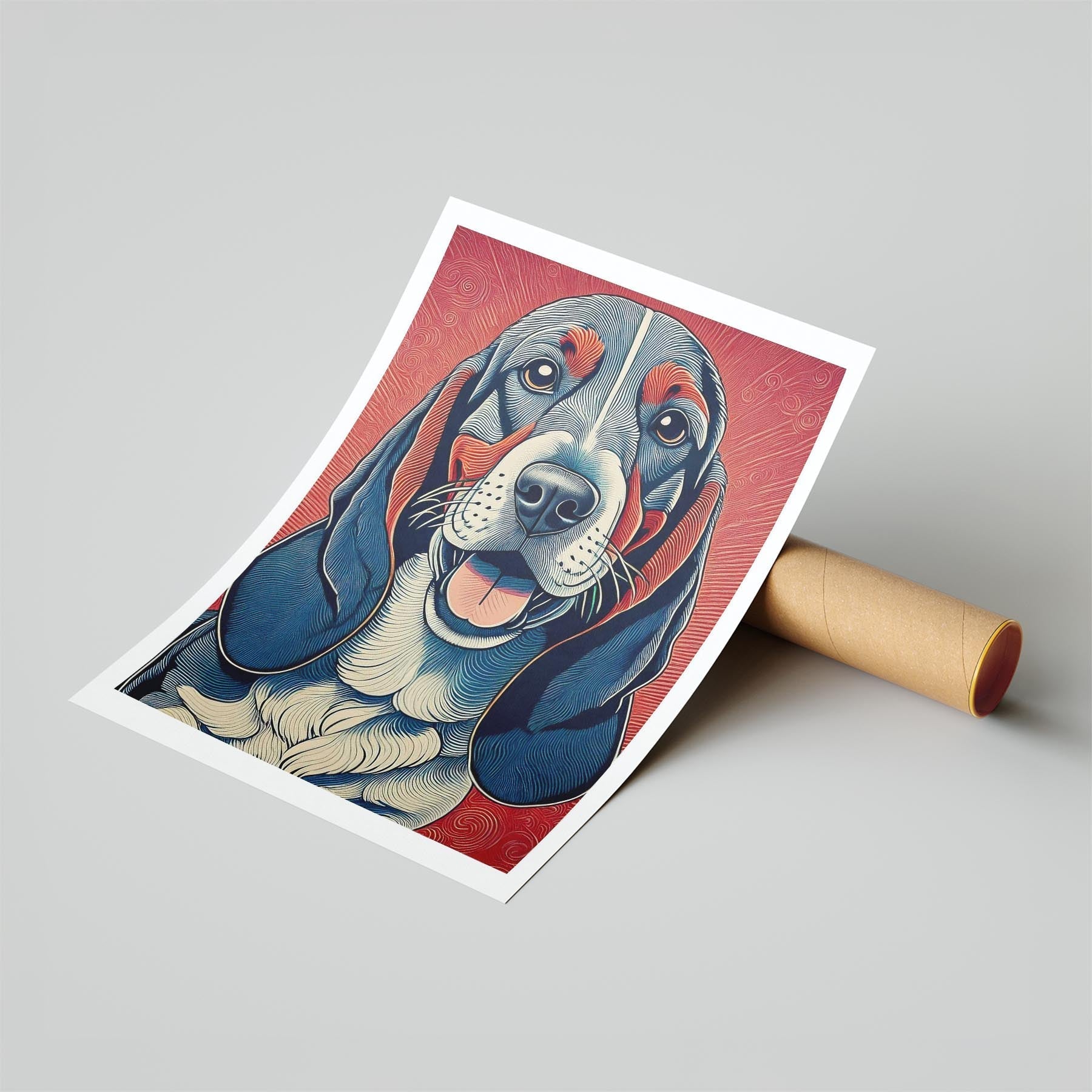 Basset Hound Hokusai Japanese Inspired Dog Series image 6
