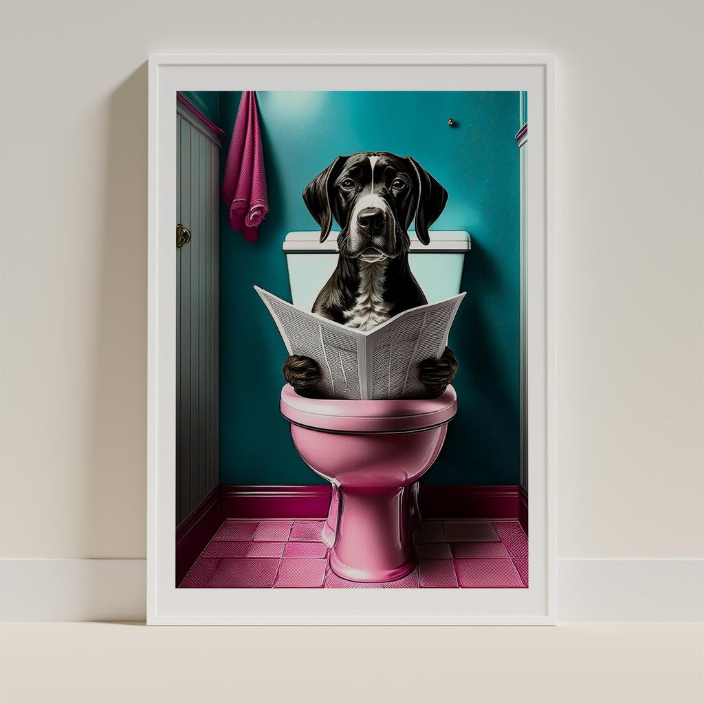 English Pointer Toilet Dogs PInk and Turquise image 9