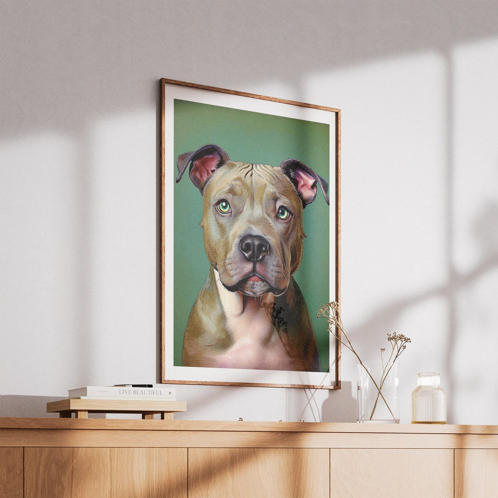 Staffordshire Bull Terrier Green Painted Series image 5