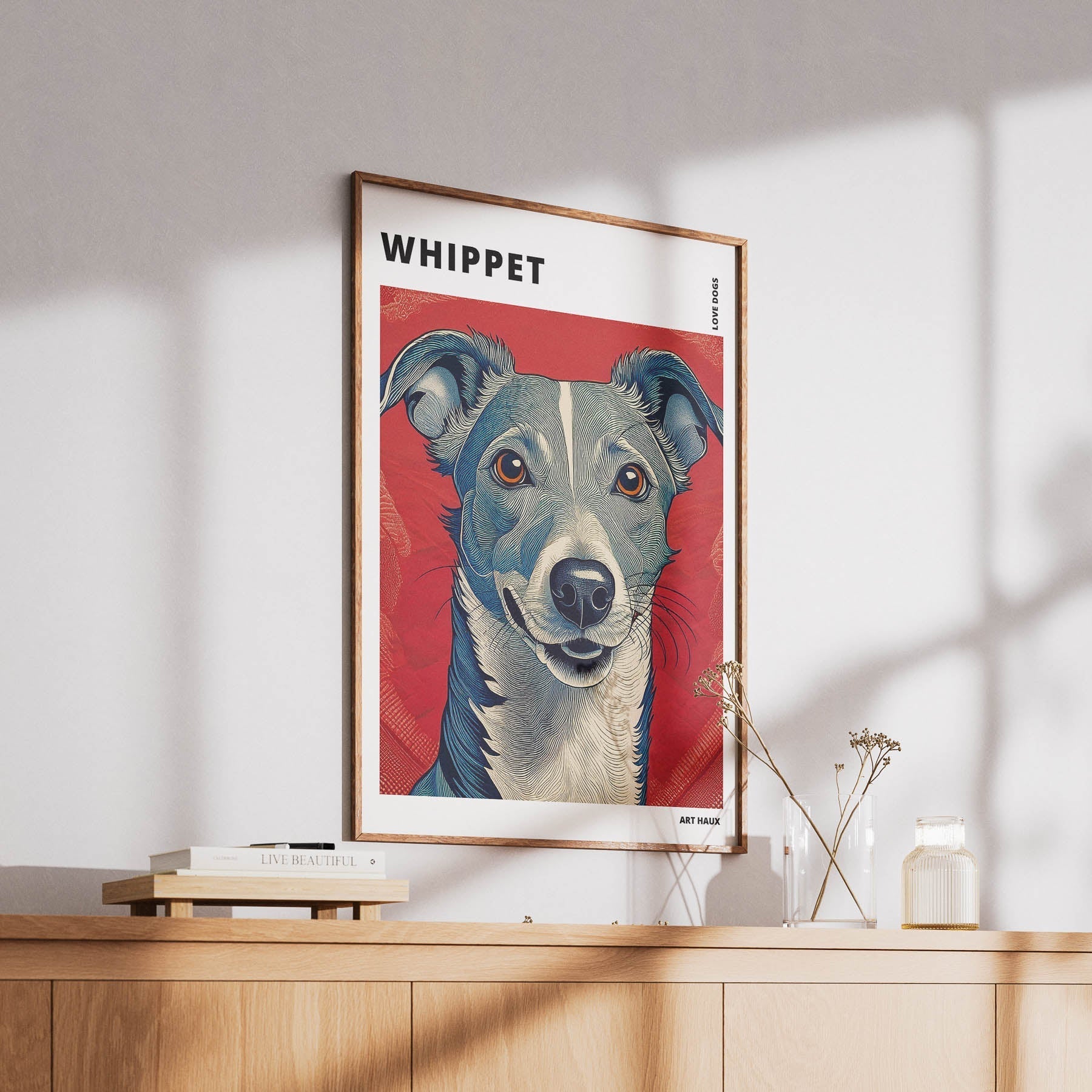 Whippet Hokusai Japanese Inspired Dog Series with Text image 5