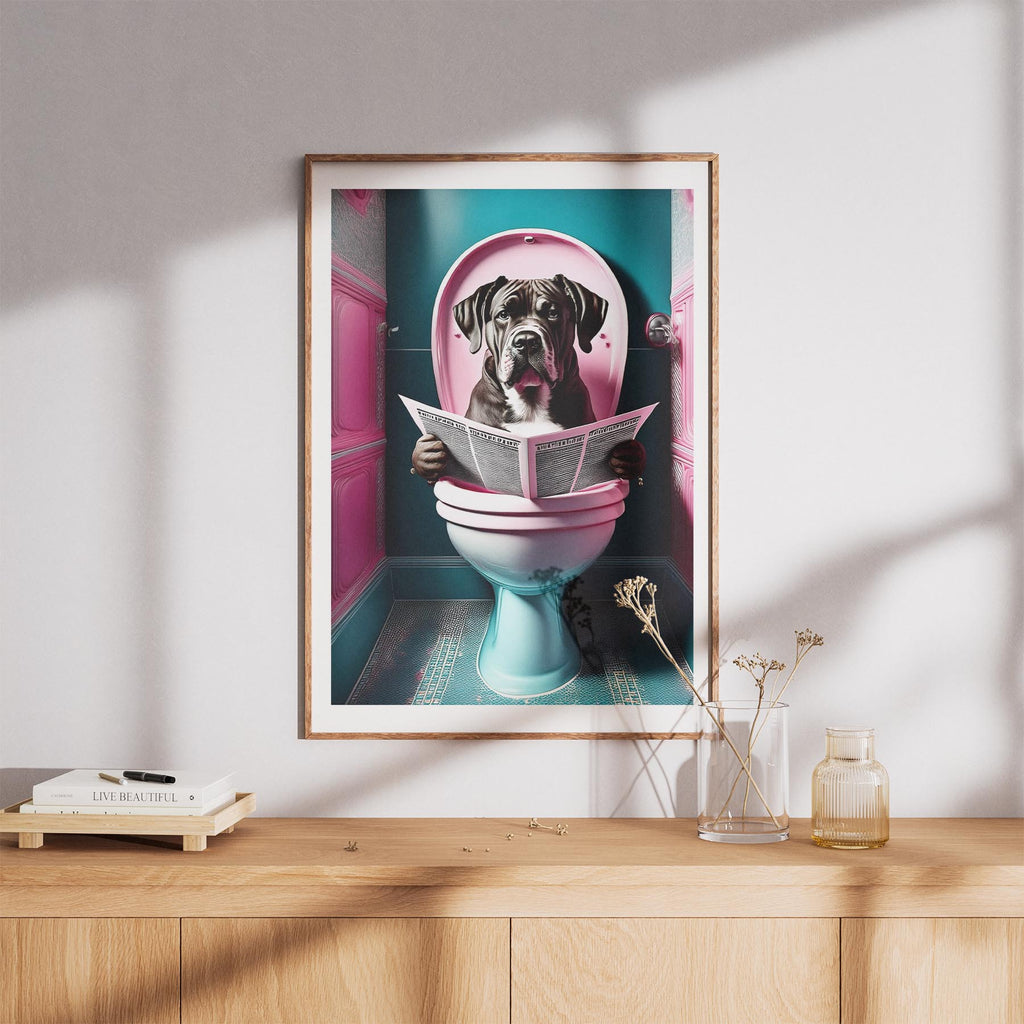 Dogue de Bordeaux Toilet Dogs PInk and Turquise image 8