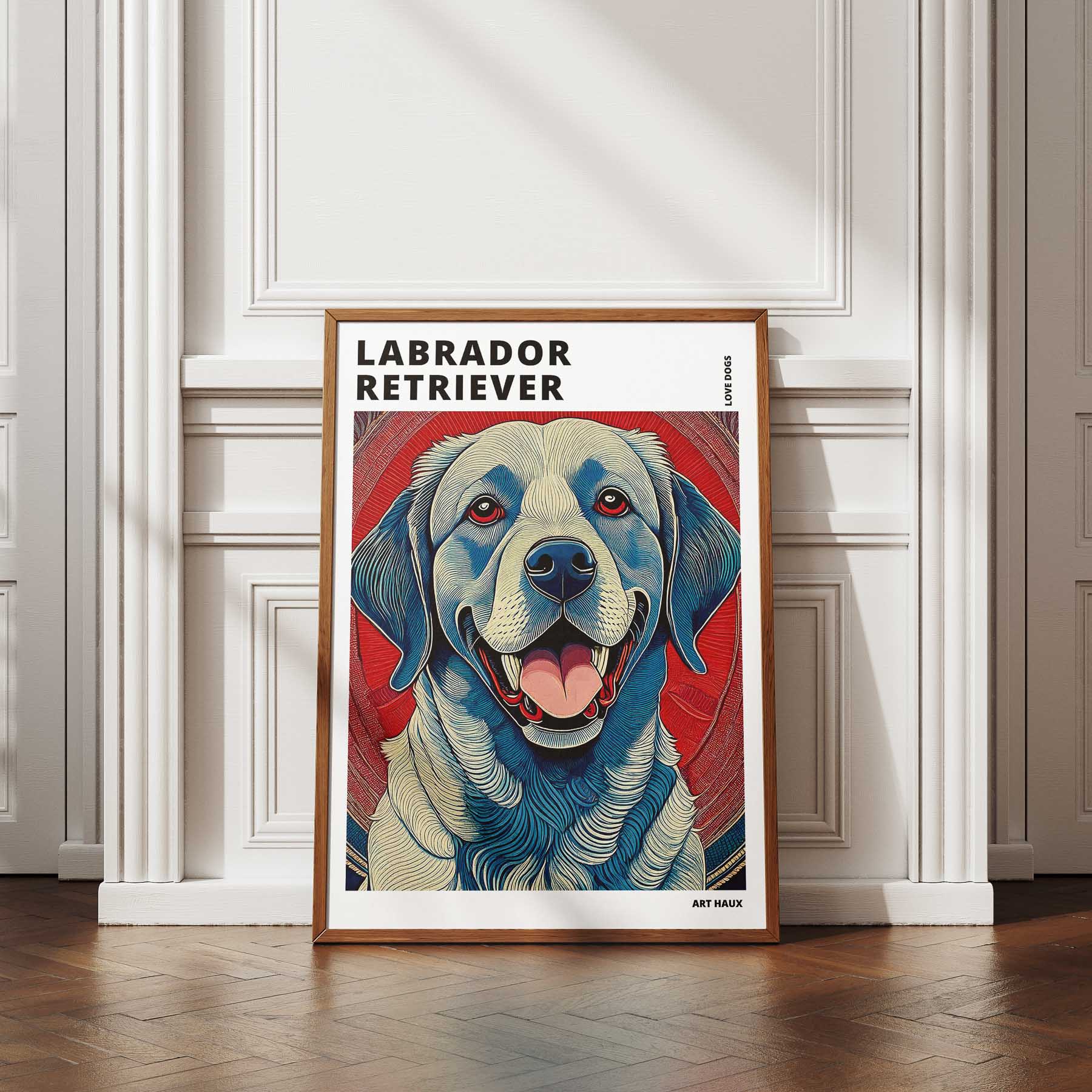Labrador Retriever Hokusai Japanese Inspired Dog Series with Text image 4