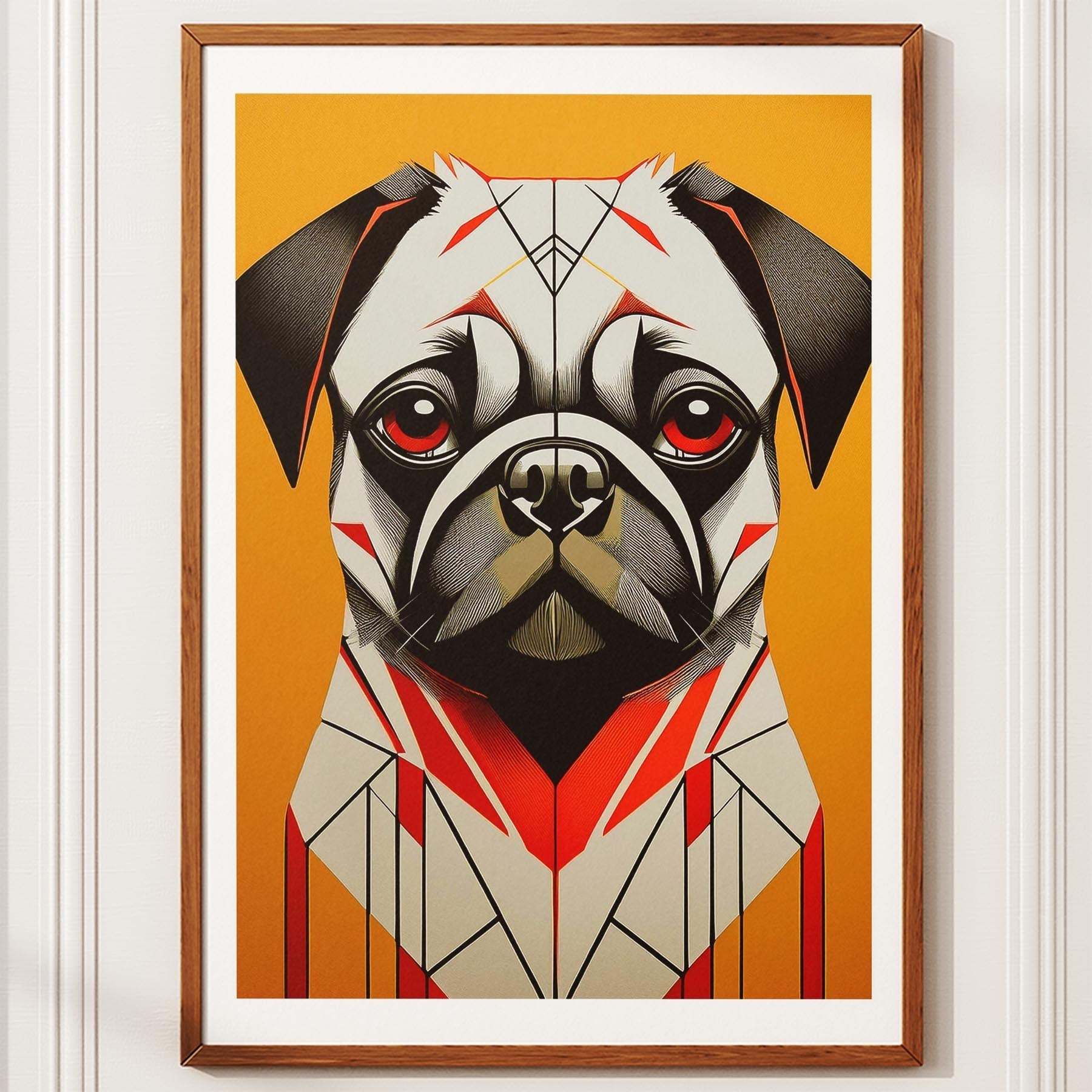 Pug Geometric Orange Series image 10