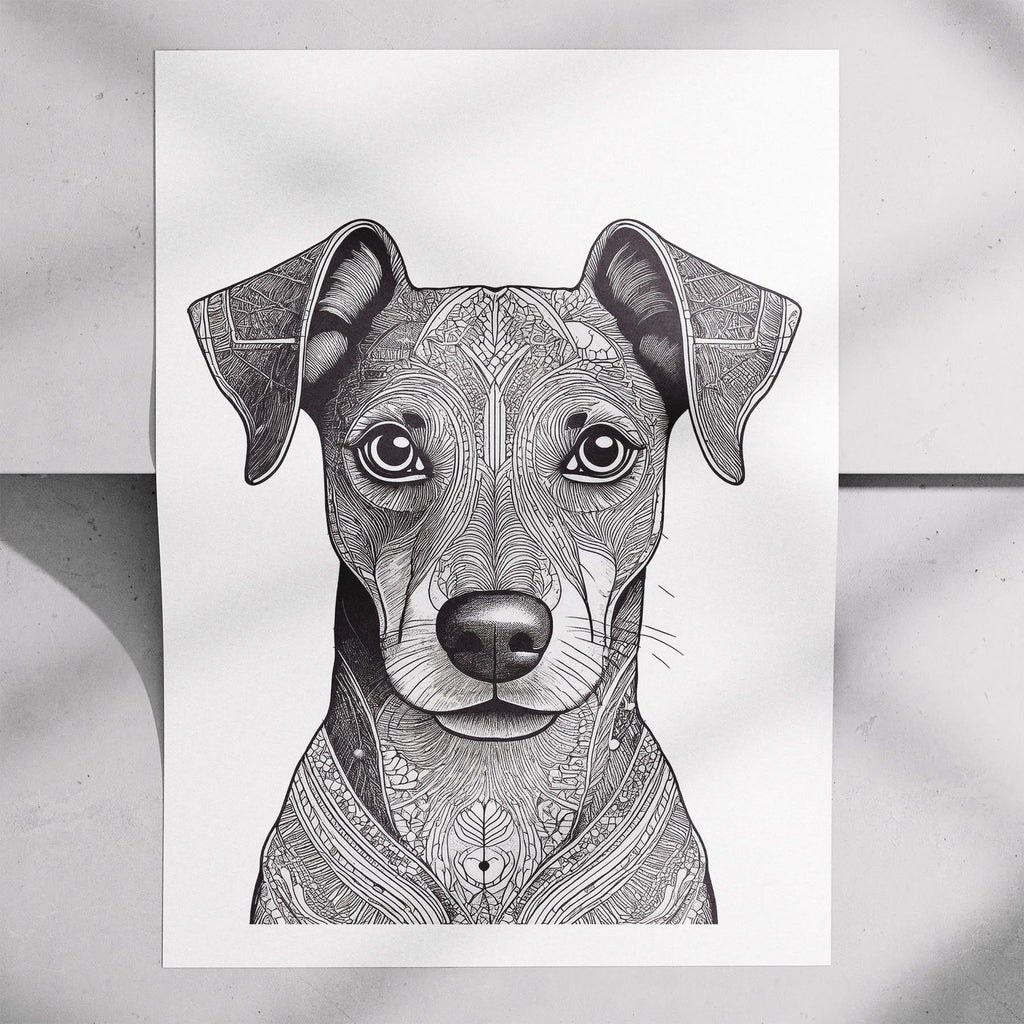 Miniature Pinscher Mandala Black and White Dog Series image 7