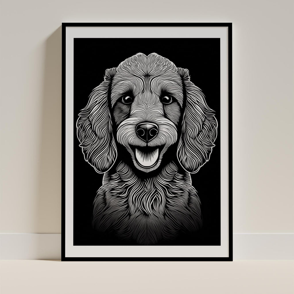 Poodle Line Dog Series in Black and White image 0