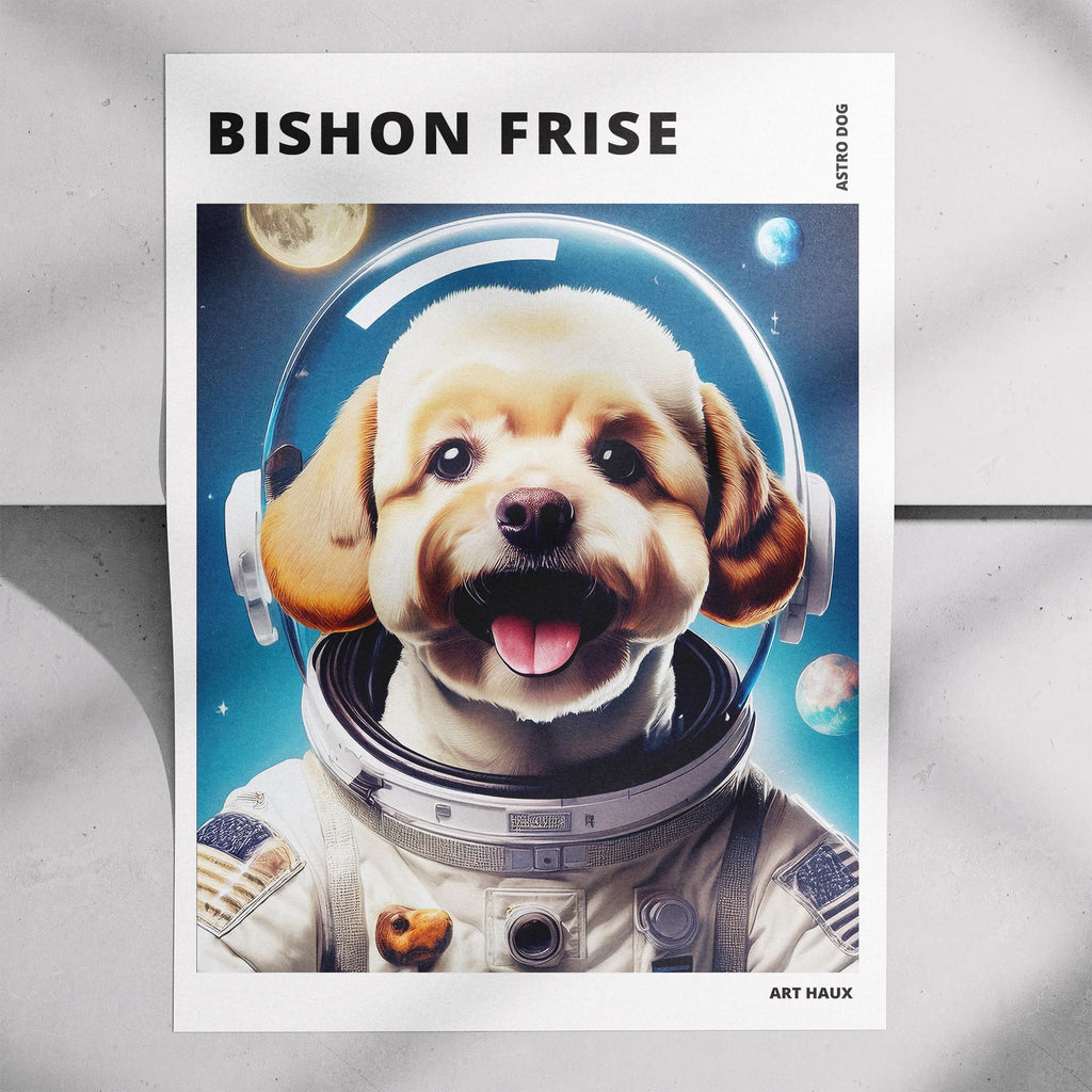 Bichon Frise Astronaut Dog Series with Text Astro Dog image 7