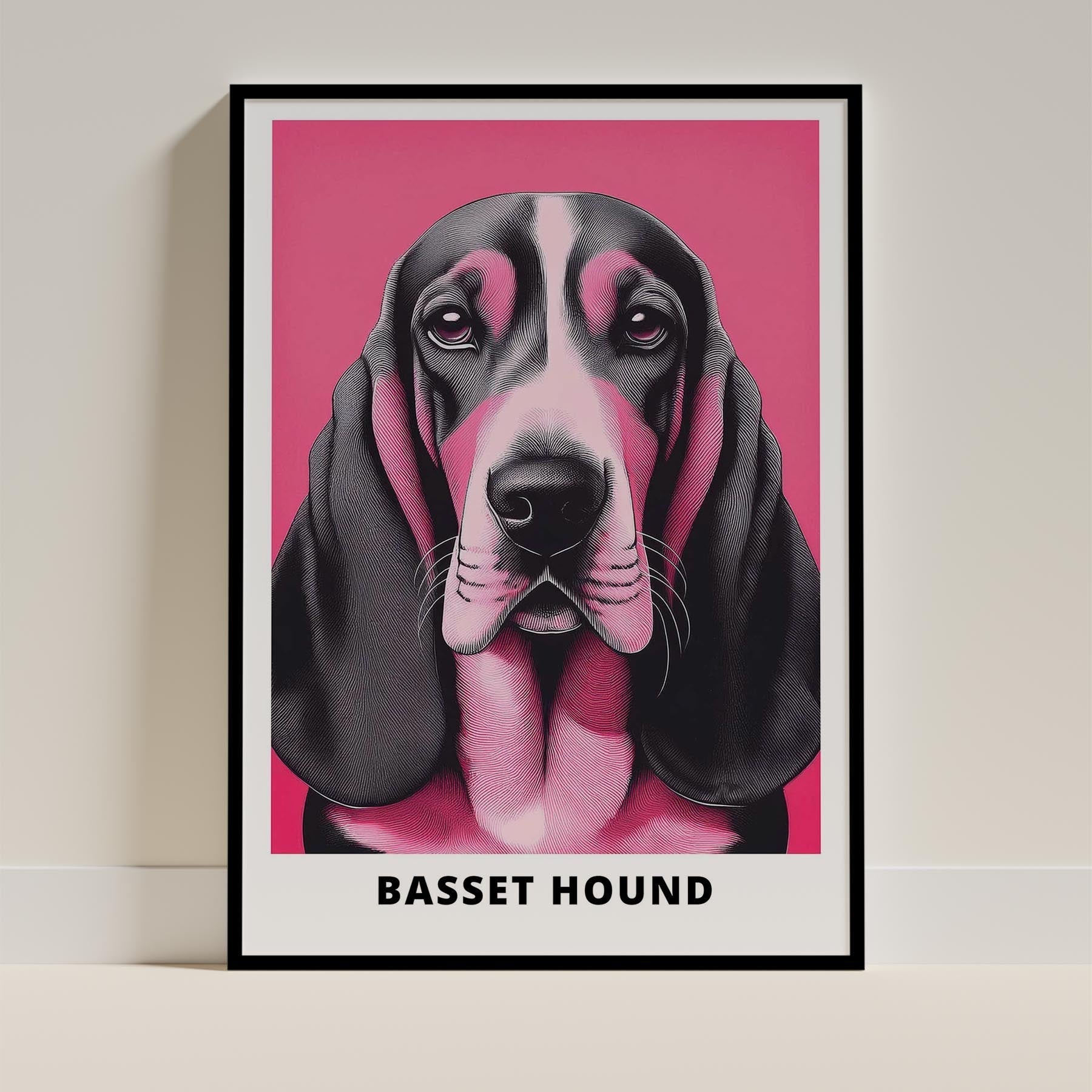 Basset Hound Pink and Black Dog Series 1 image 0