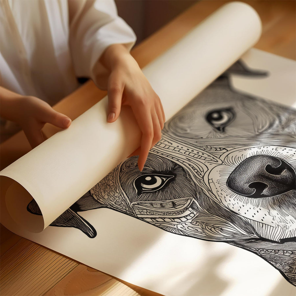 Staffordshire Bull Terrier Mandala Black and White Dog Series image 1