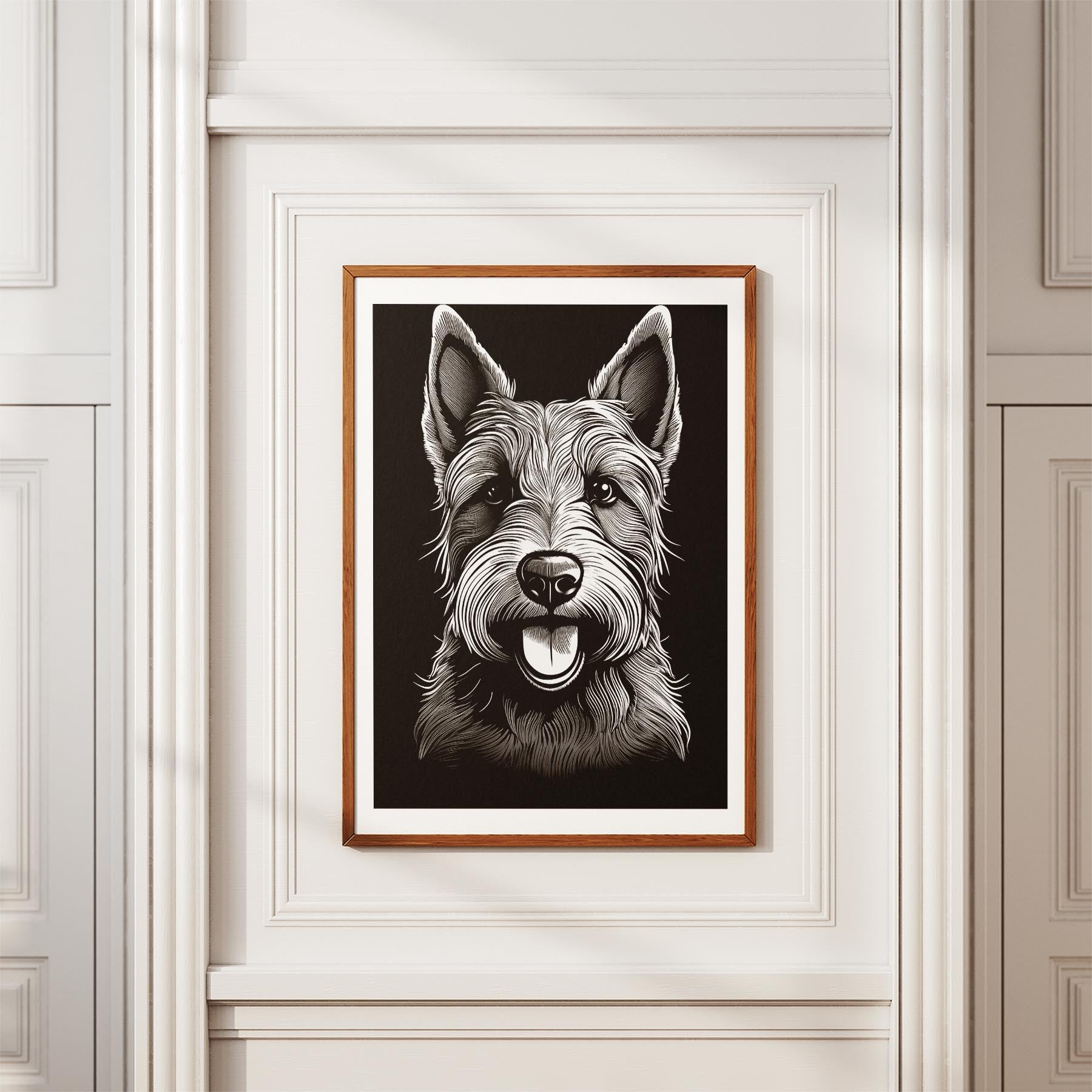 Scottish Terrier Line Dog Series in Black and White image 3