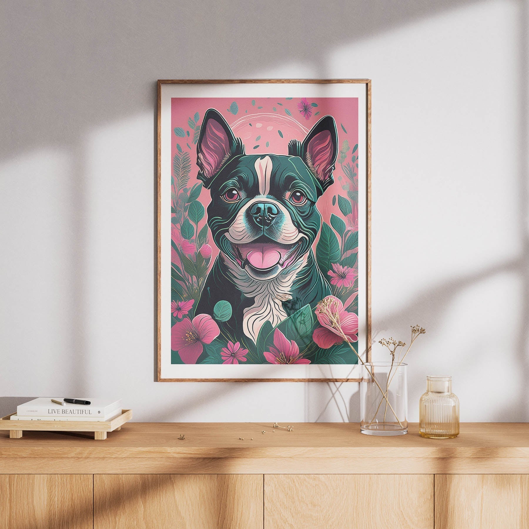 Boston Terrier 3 Flowery Dog image 8