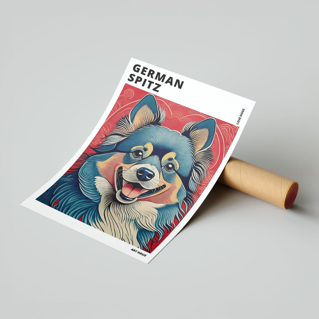 German Spitz Hokusai Japanese Inspired Dog Series with Text image 6