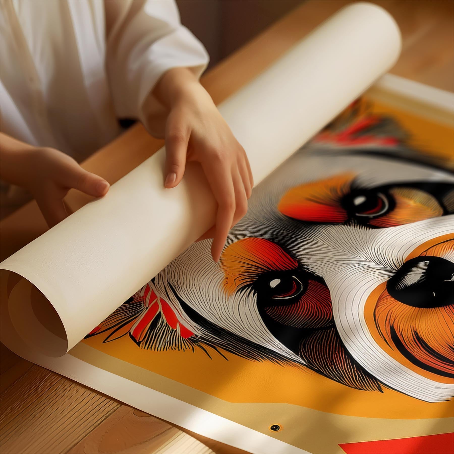 Yorkshire Terrier Geometric Orange Series image 1