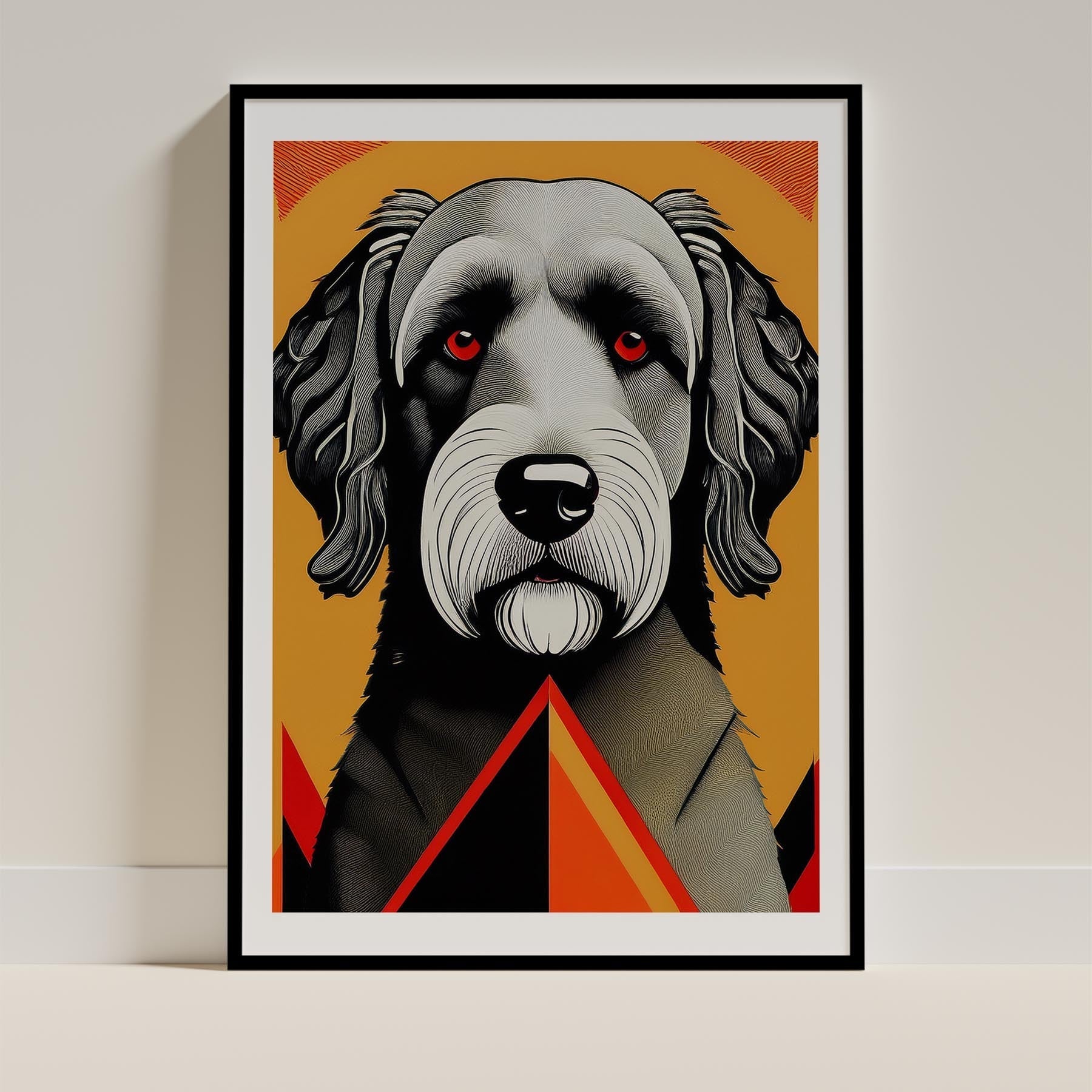 Spanish Water Dog Geometric Orange Series image 0