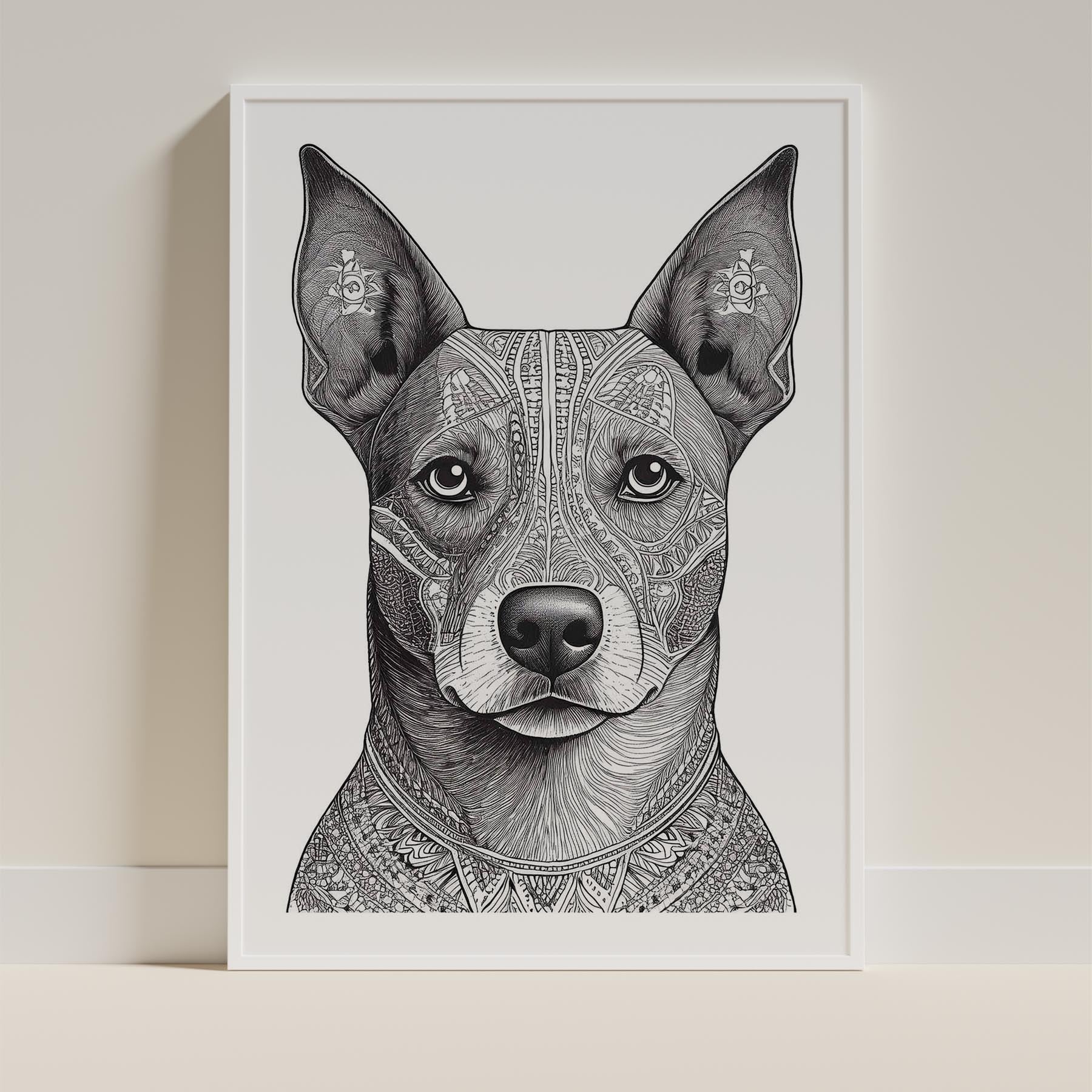 Kelpie Mandala Black and White Dog Series image 9