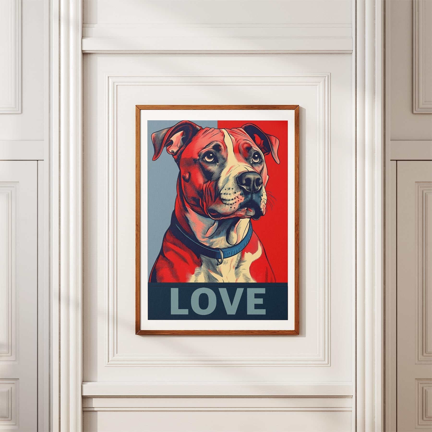 American Staffordshire Terrier LOVE Series Inspired by the Obama Poster image 3