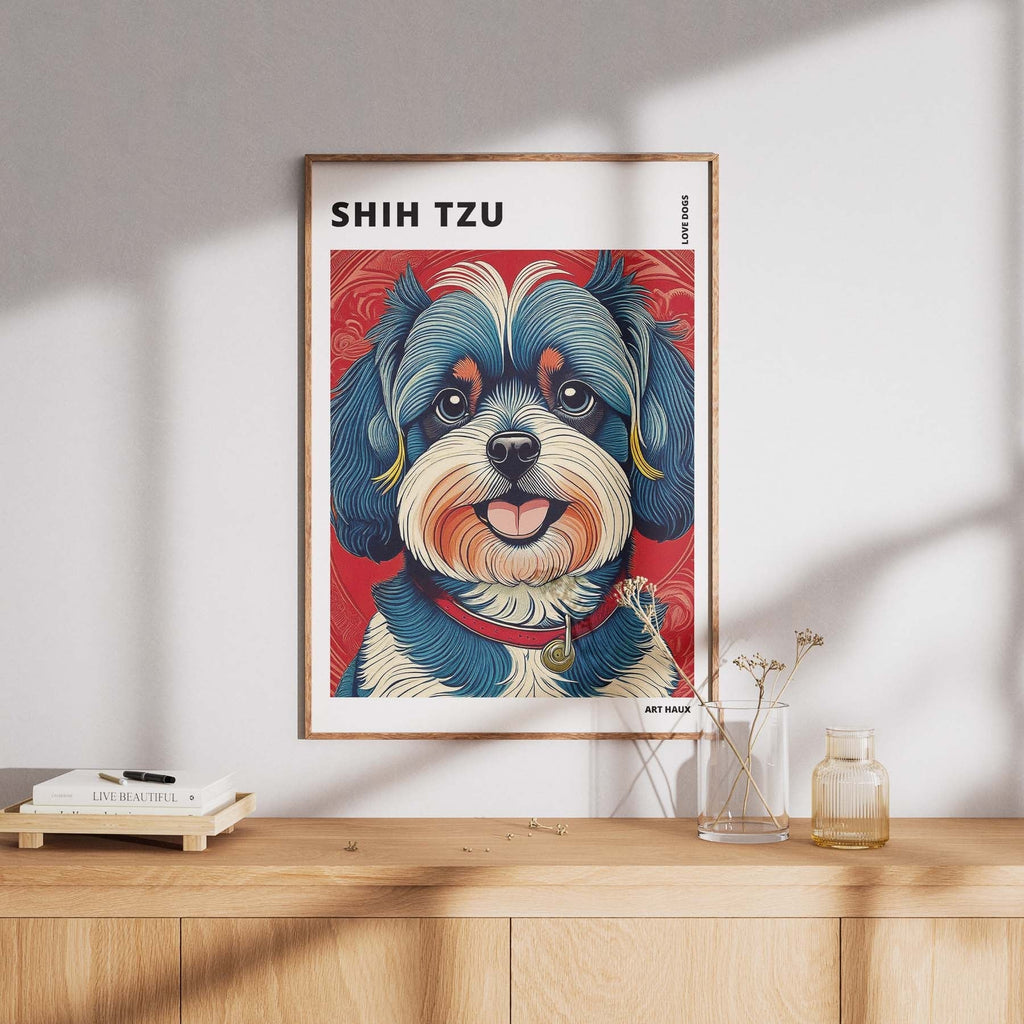 Shih Tzu Hokusai Japanese Inspired Dog Series with Text image 7