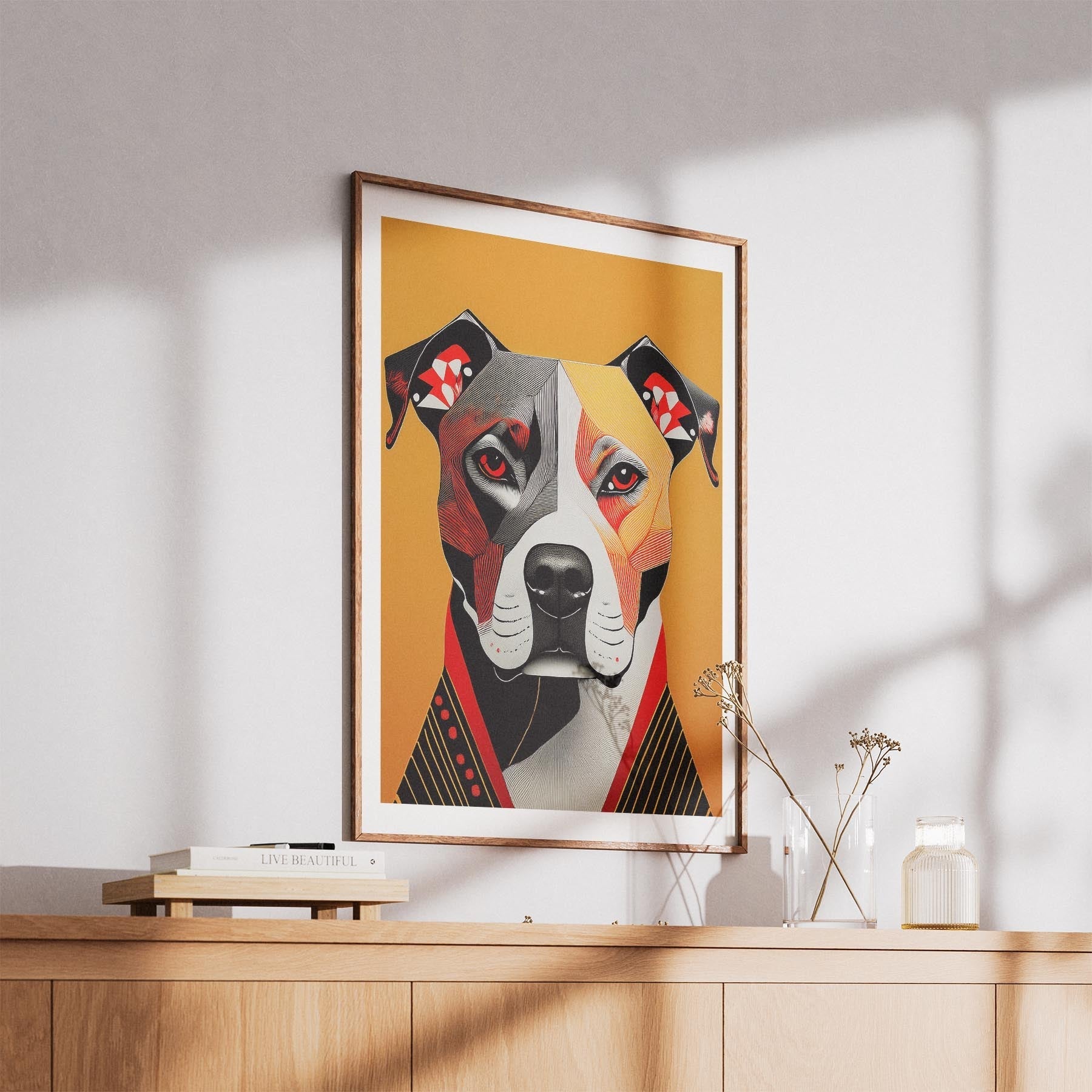 American Pitbull Terrier Geometric Orange Series image 5