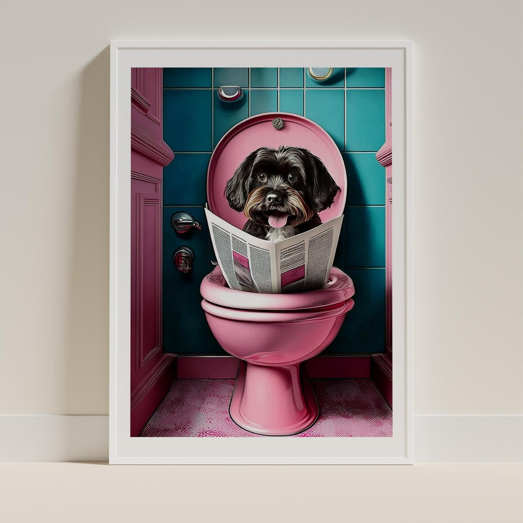 Havanese Toilet Dogs PInk and Turquise image 9