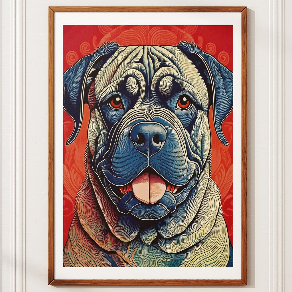 Dogue de Bordeaux Hokusai Japanese Inspired Dog Series image 10