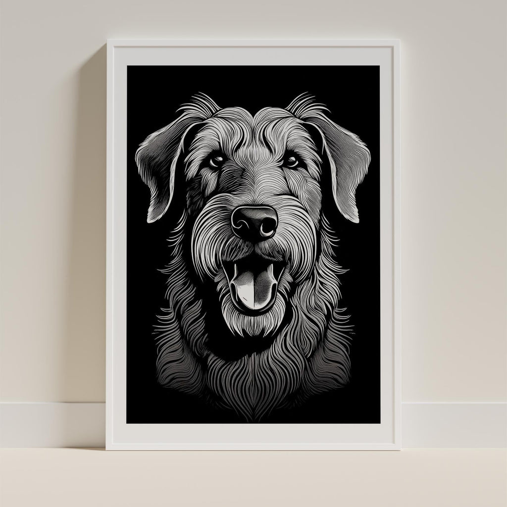 Irish Wolfhound Line Dog Series in Black and White image 9