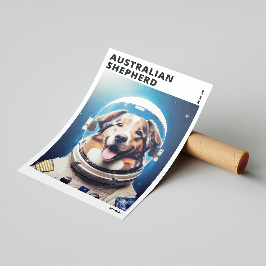 Australian Shepherd Astronaut Dog Series with Text Astro Dog image 6