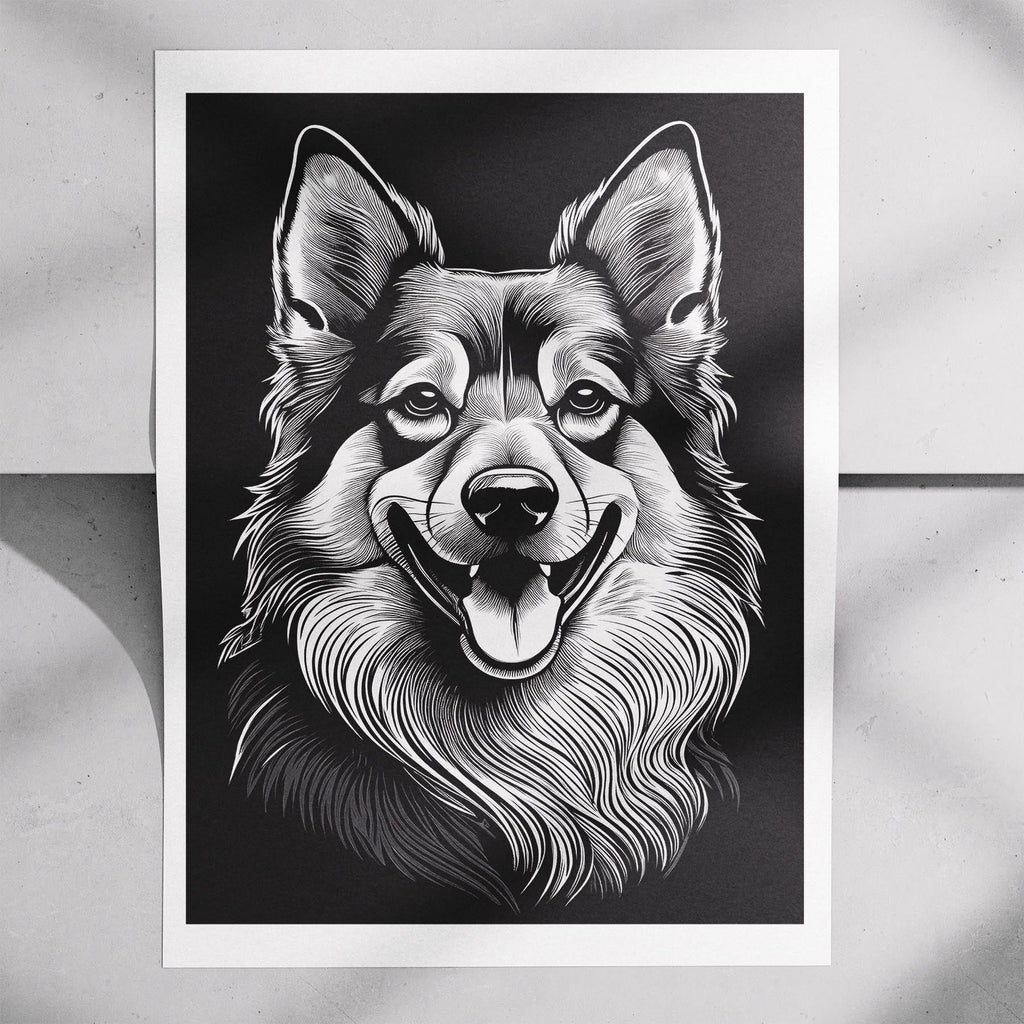 German Spitz Line Dog Series in Black and White image 7