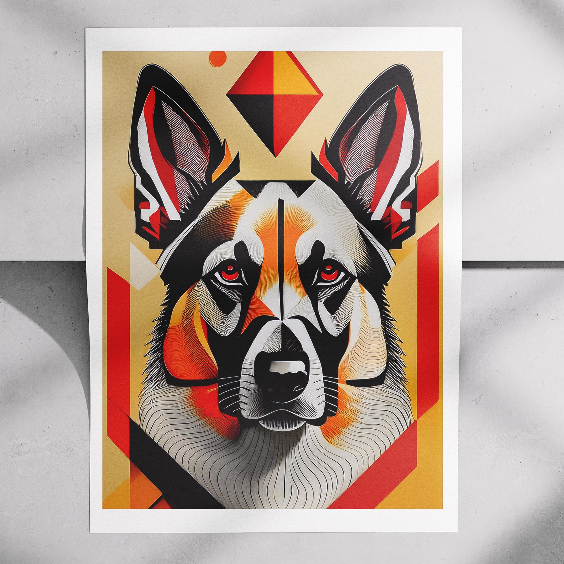 German Shepherd Geometric Orange Series image 7