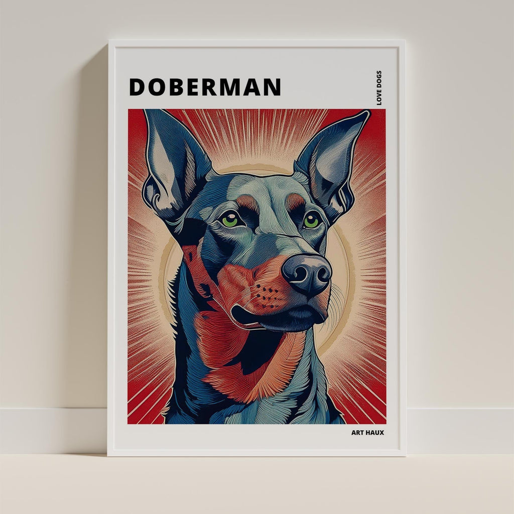 Doberman Hokusai Japanese Inspired Dog Series with Text image 8