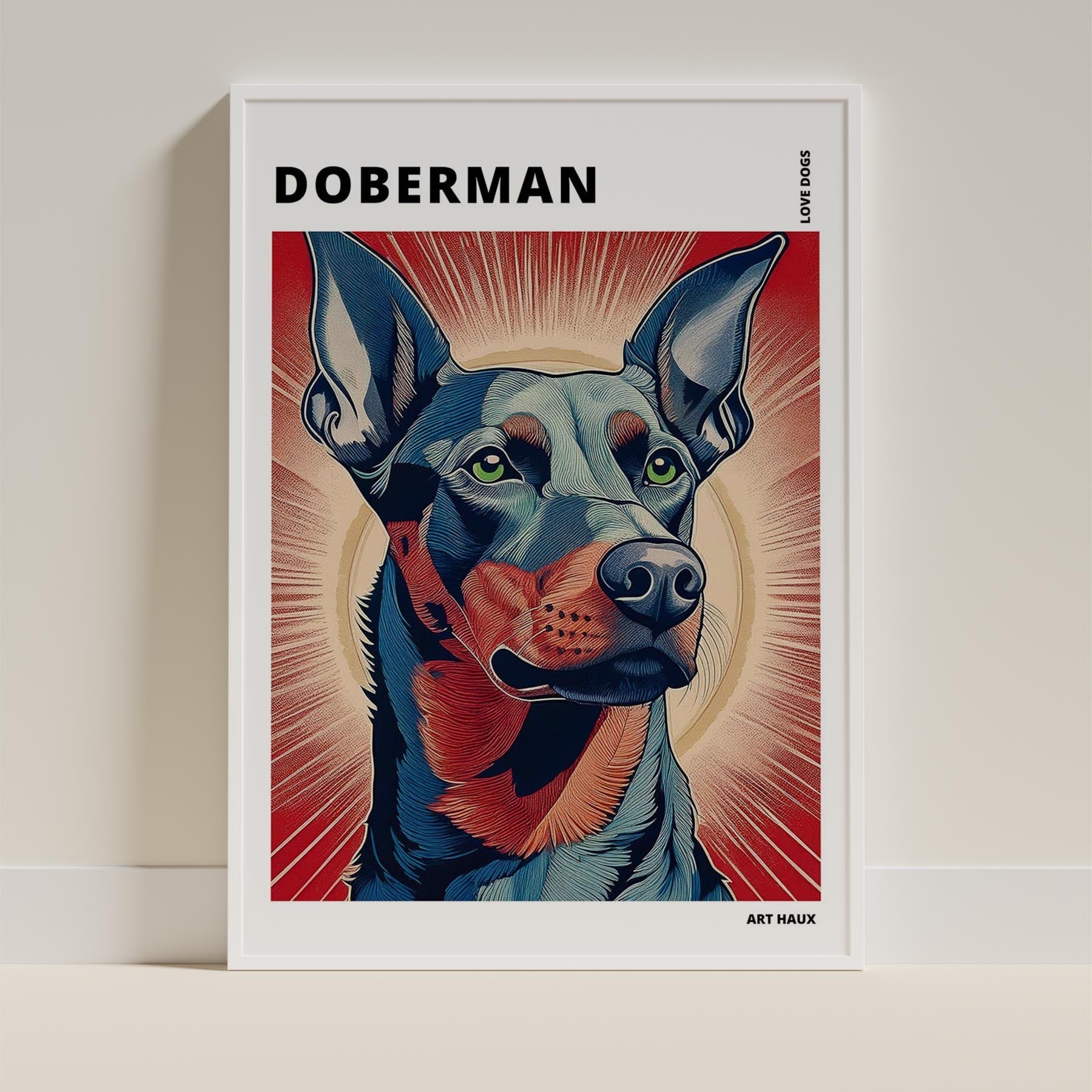 Doberman Hokusai Japanese Inspired Dog Series with Text image 8