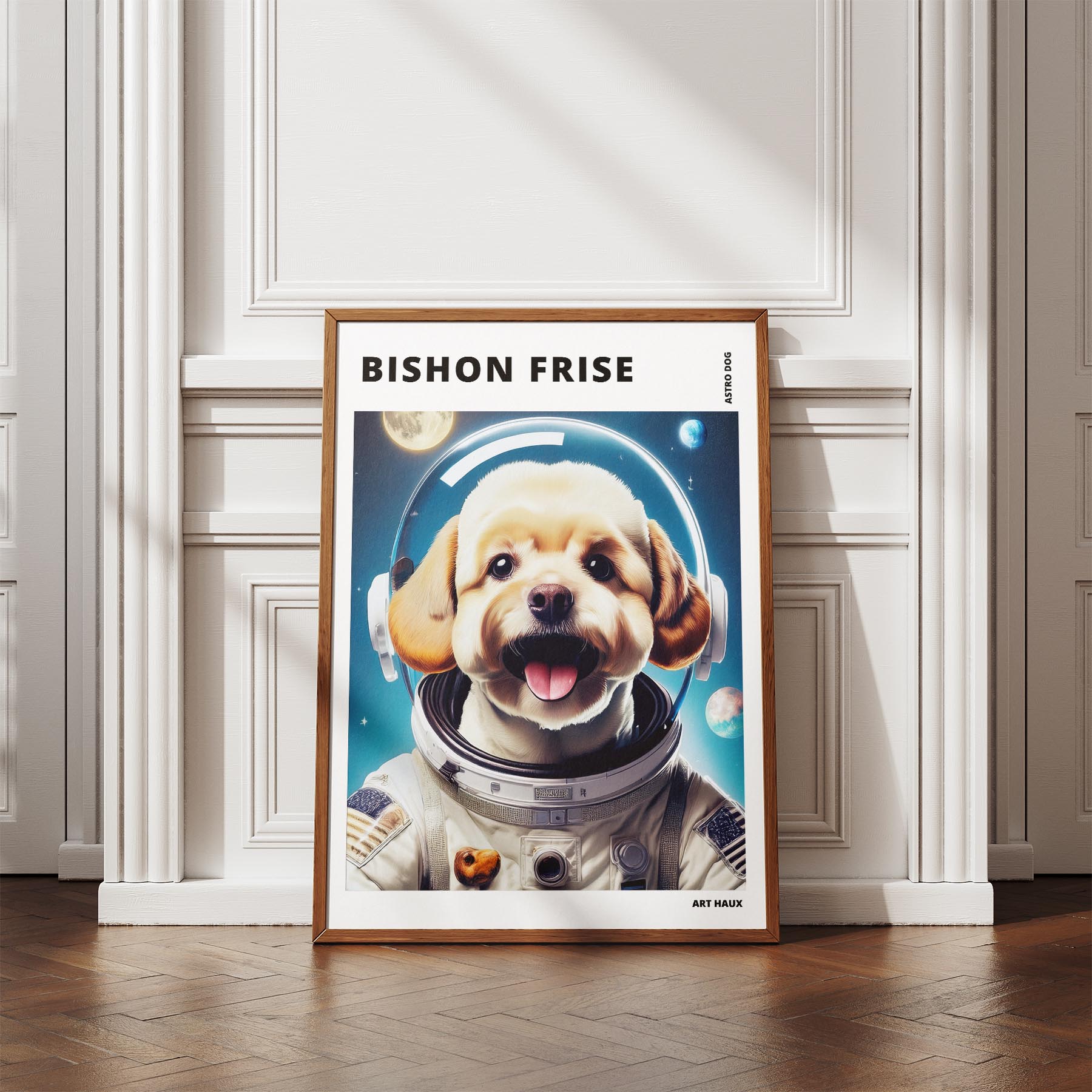 Bichon Frise Astronaut Dog Series with Text Astro Dog image 4
