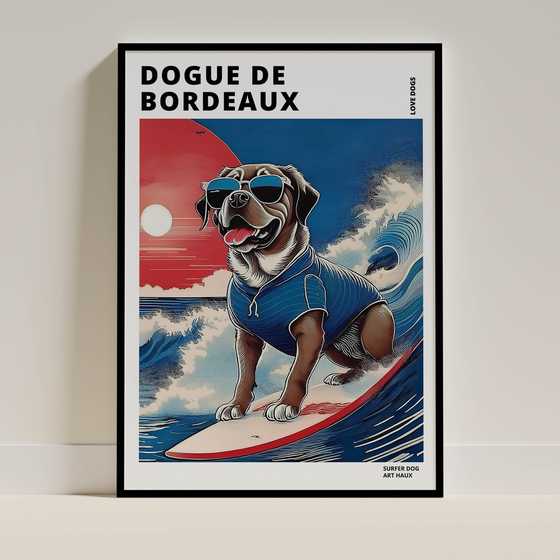 Dogue De Bordeaux Hokosai Surfer Dogs 1 image 0