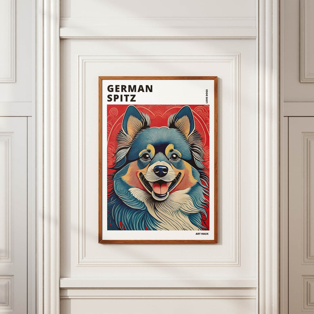 German Spitz Hokusai Japanese Inspired Dog Series with Text image 3
