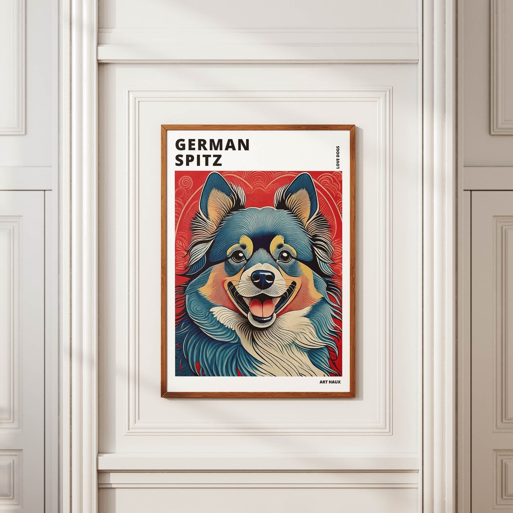 German Spitz Hokusai Japanese Inspired Dog Series with Text image 3