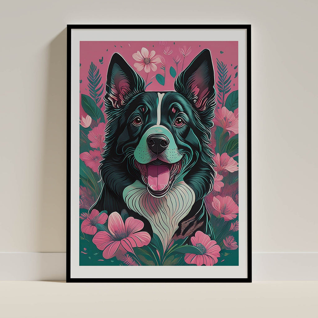 Border Collie 1 Flowery Dog image 0